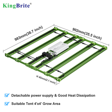 Separate Switches For UV/IR , KingBrite Led 600W Samsung LM301H EVO Mint White with Green UV IR LED Grow Light