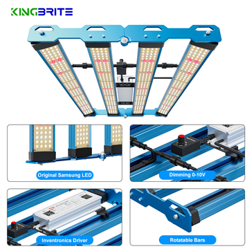 NO TAX to EU, 2024 KingBrite P55 240W Samsung LM301H EVO LED Grow Light Bar For 2 x 2 ft Tent