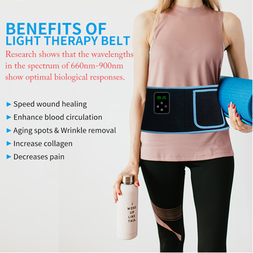 KingBrite home use wearable Red light therapy belt for pain relief with chargeable battery nir light therapy belt